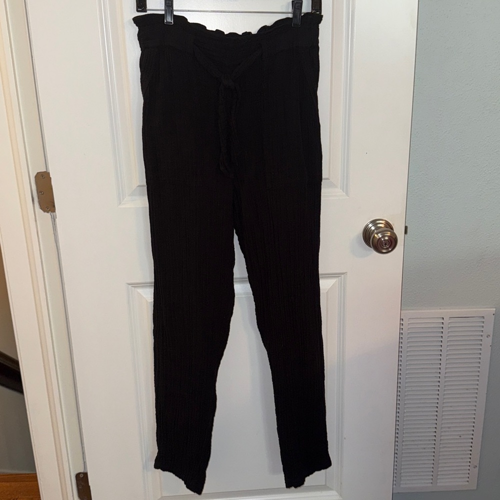 Xirena  cotton gauze black drawstring pants